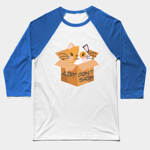 adopt don't shop(kawaii kitten) Baseball T-Shirt by remerasnerds